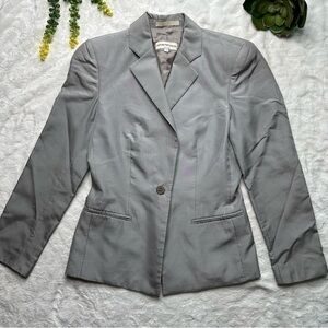 Emporio Armani Vintage Single Button Gray Silver Silk Blend Blazer Jacket Size 4